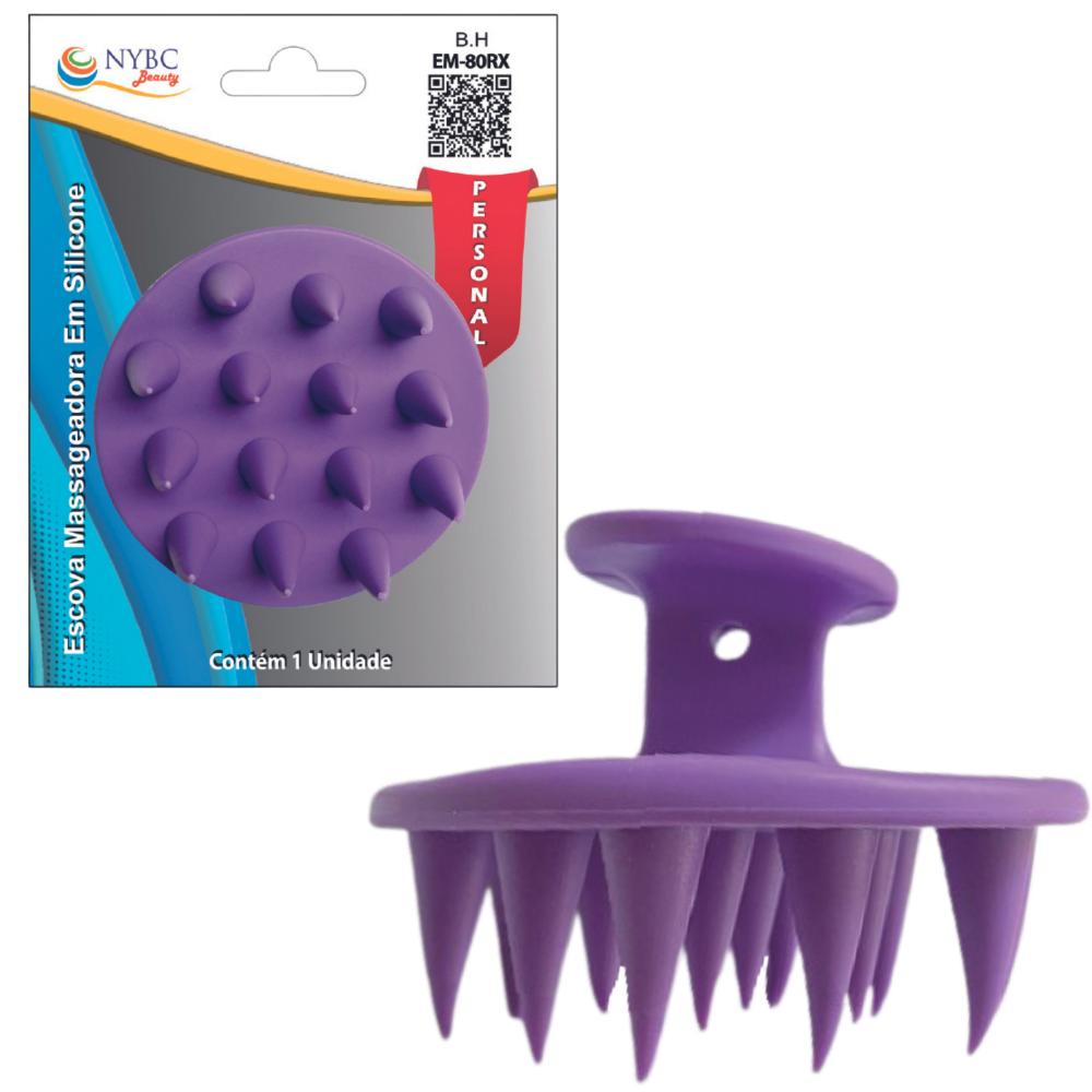 NYBC ESCOVA MASS. DE SILICONE ROXA