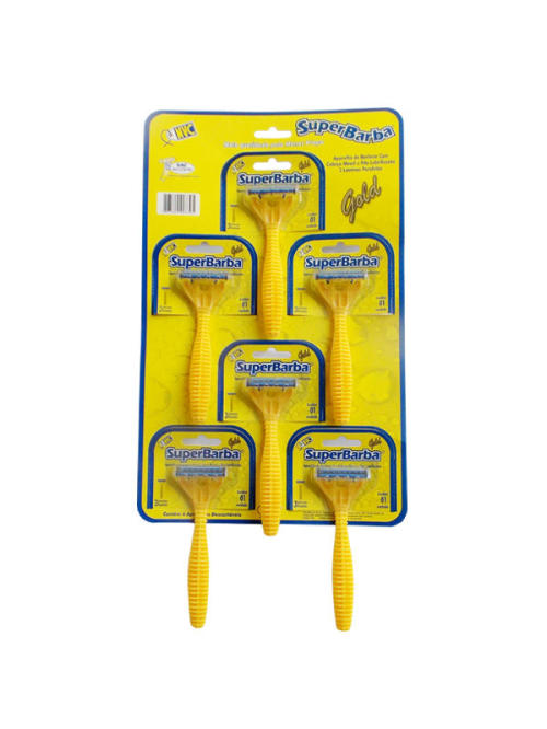 NVC AP.SUPERBARBA AMARELO GOLD 3 LAMINAS C/6