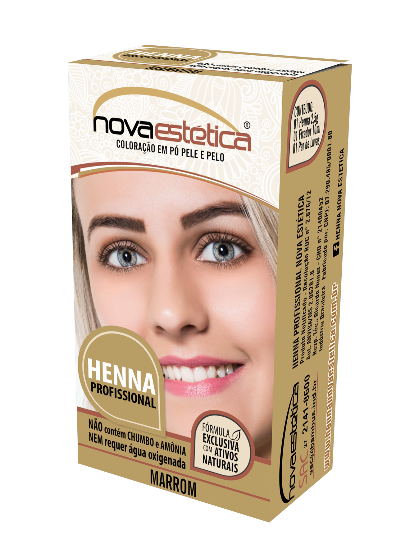 NOVA EST. HENNA PROF. MARROM 2.5G